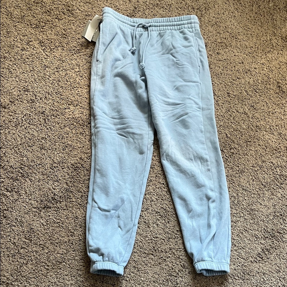 Aritzia TNA Cozy Fleece Sweatpants Light Blue - new / NWT